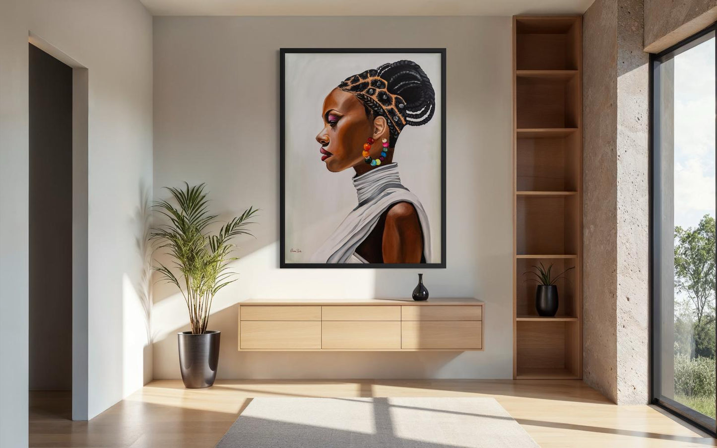 אפריקאית עם כתר של צמות