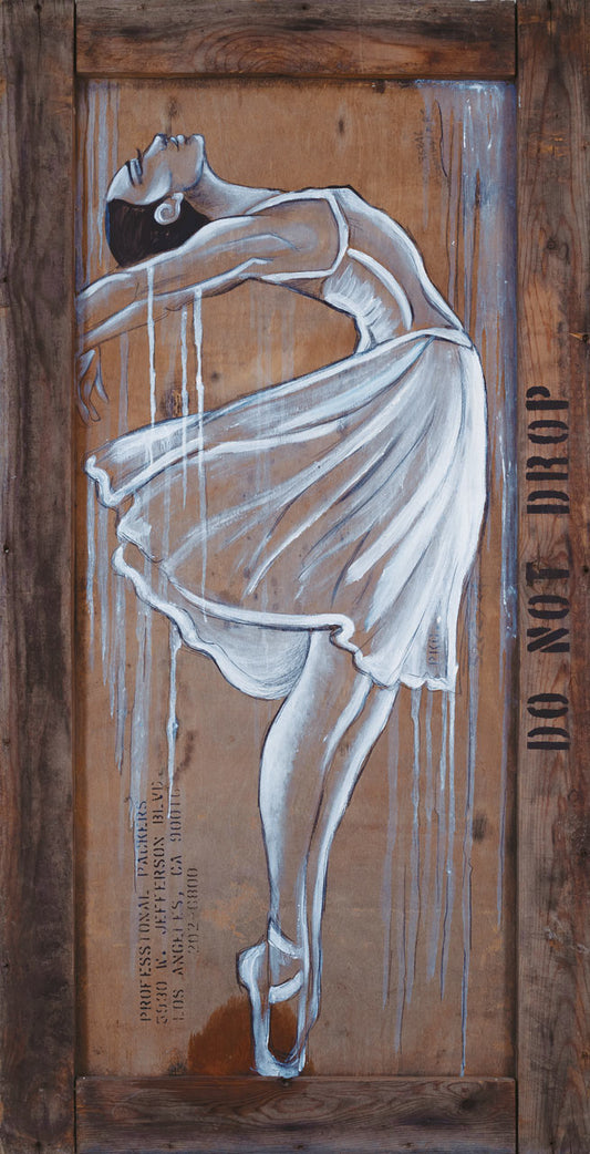 Dancer on Driftwood Surface