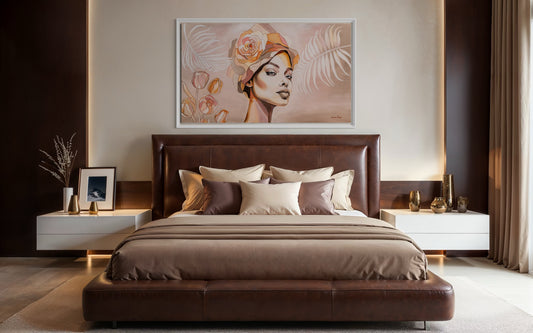 Girl with Hat and Pink Flower