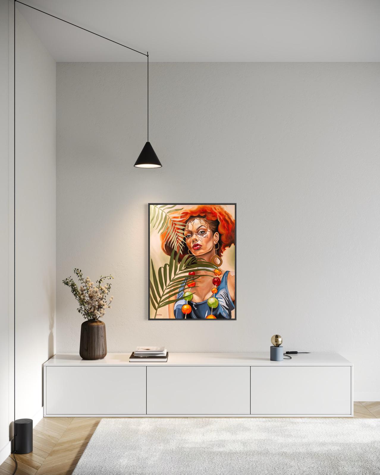 אישה עם שרשרת חרוזים