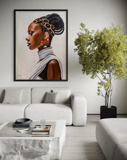 אפריקאית עם כתר של צמות