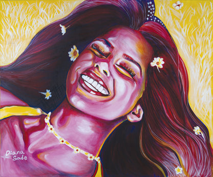 Girl on Yellow Grass