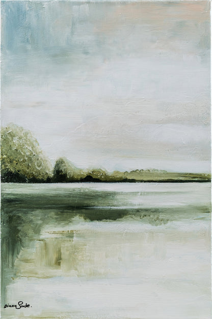 Sea and mountains in green