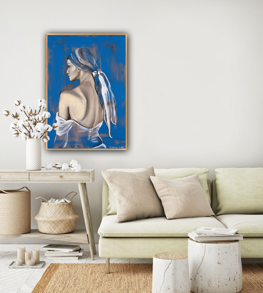 Woman Against a Blue Background