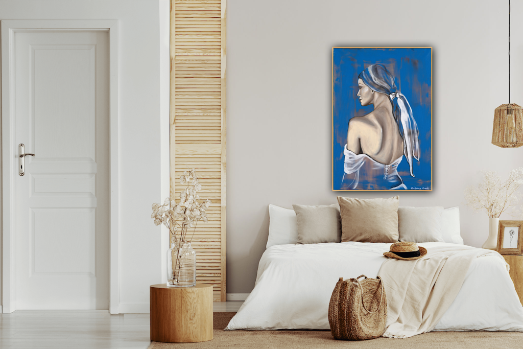 Woman Against a Blue Background