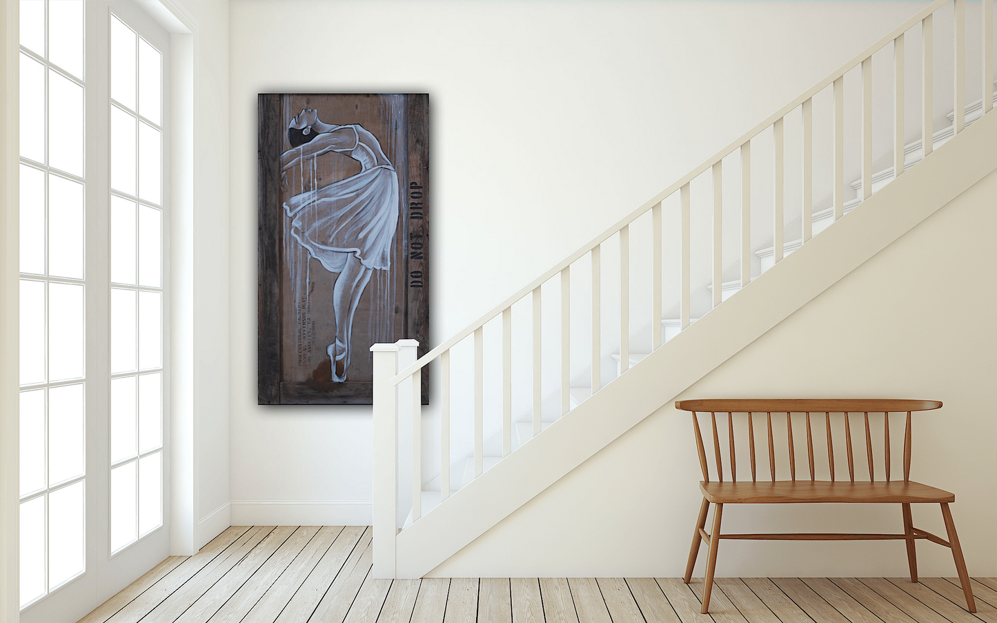 Dancer on Driftwood Surface