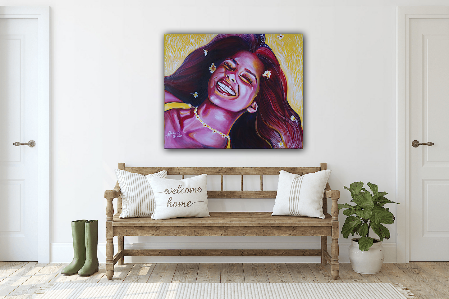 Girl on Yellow Grass