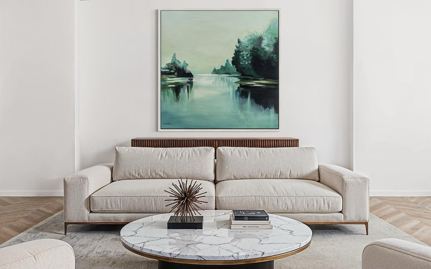 Green landscape in spots