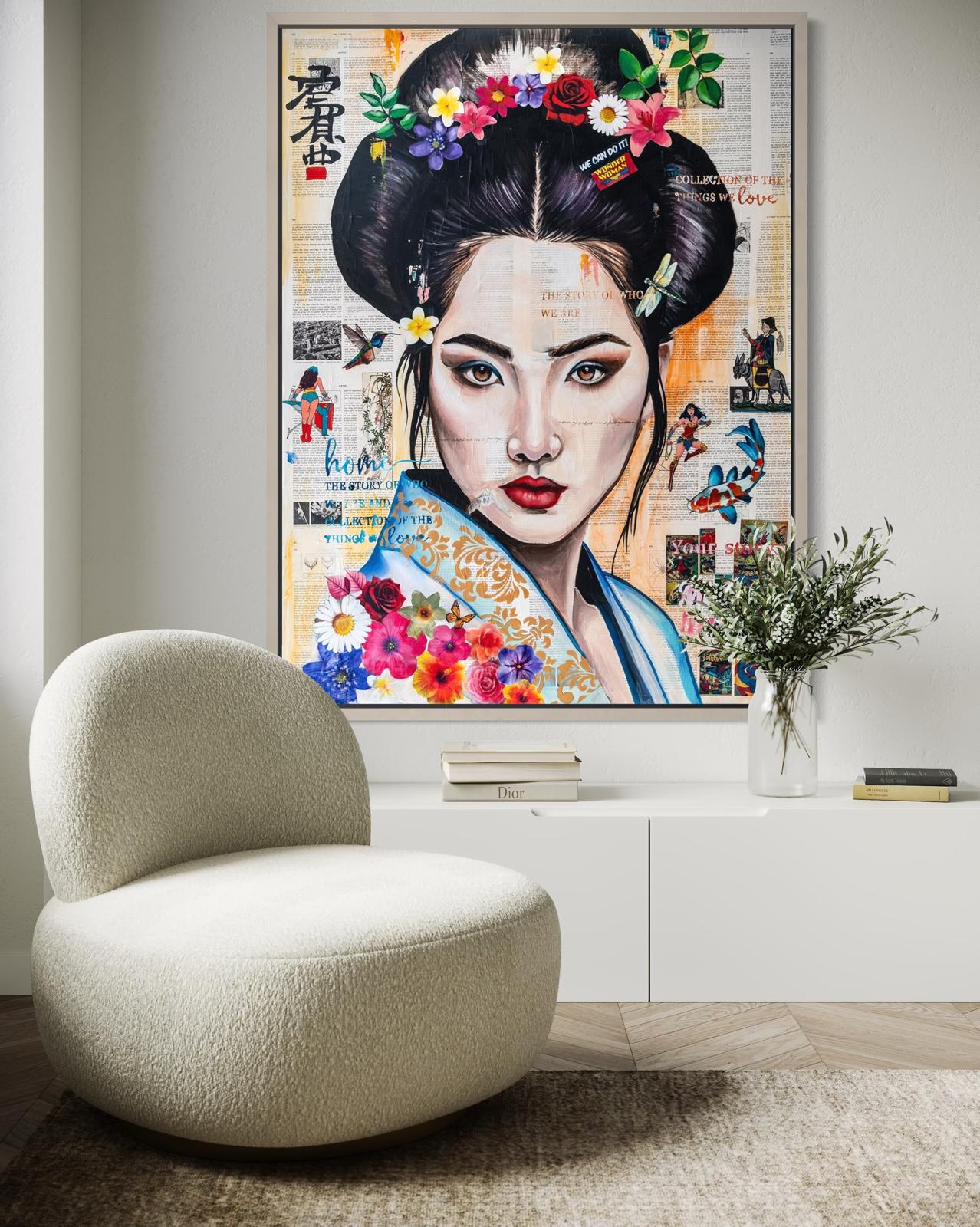 Japanese with a flower crown