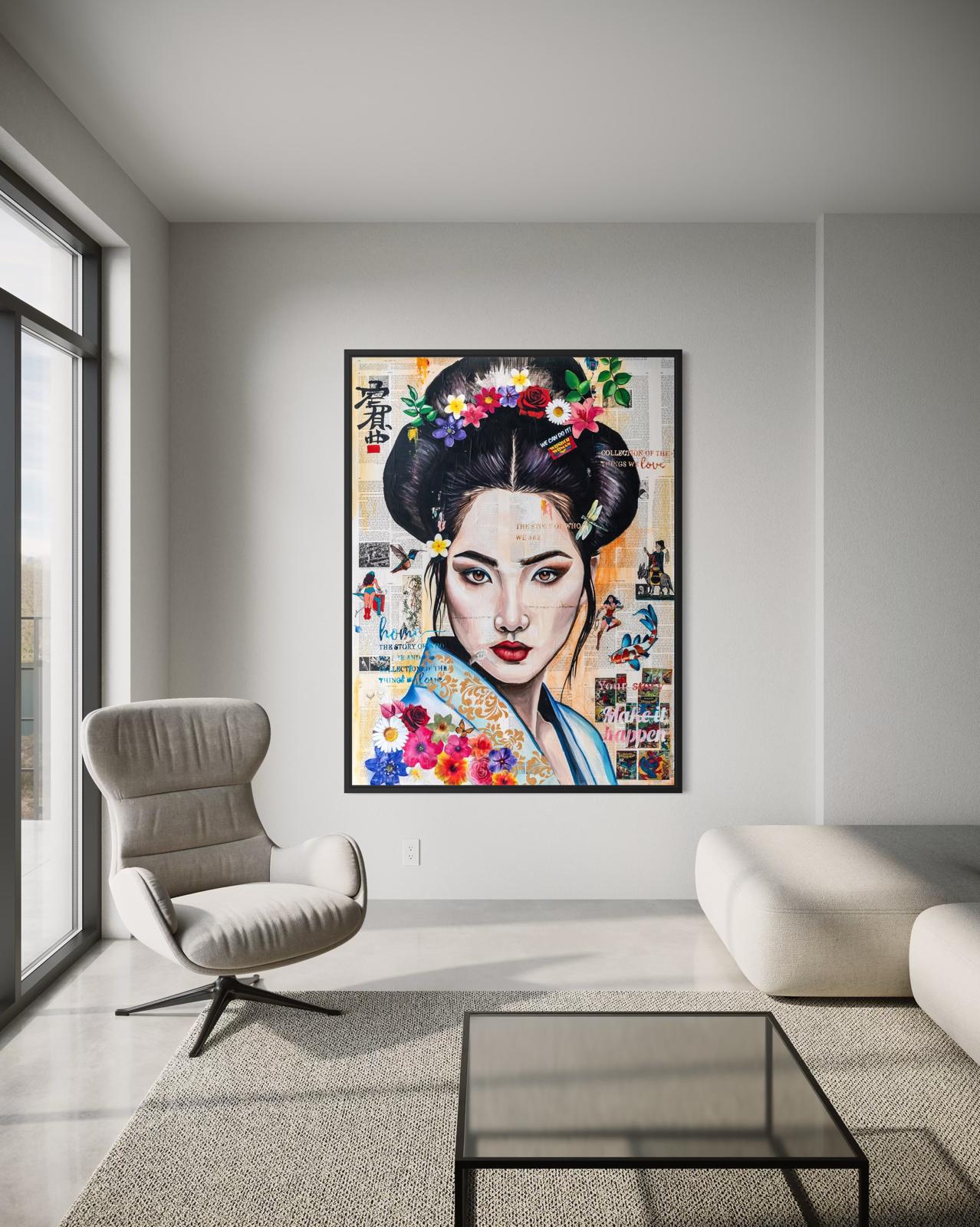 Japanese with a flower crown