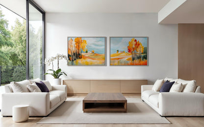 Rural landscape in orange