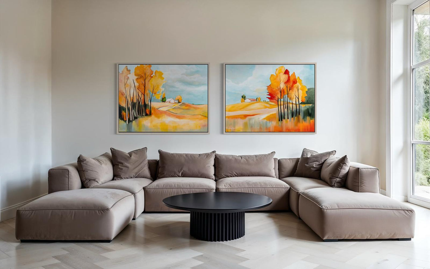 Rural landscape in orange