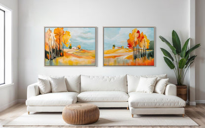 Rural landscape in orange