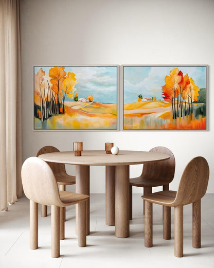 Rural landscape in orange