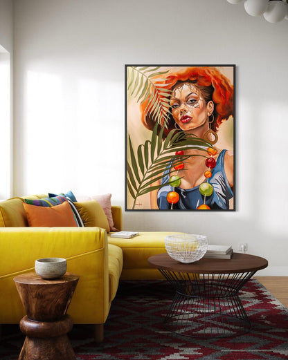 אישה עם שרשרת חרוזים